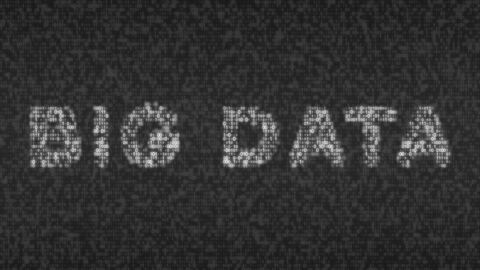 Das Wort Big Data gebildet aus vielen kleinen Nullen und Einsen